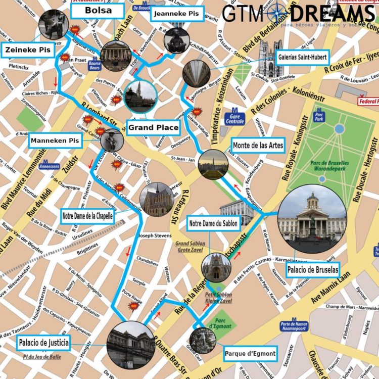 mapa turístico de bruselas